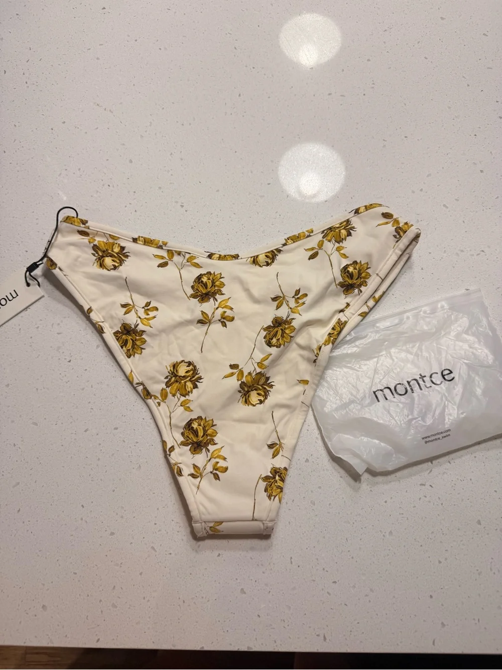 Montce Swim Gold Filigree Lulu Bikini Bottom Size XL NWT